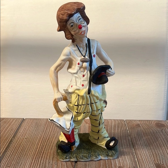 None Other - Charming Clown Figurine in Cream and Yellow